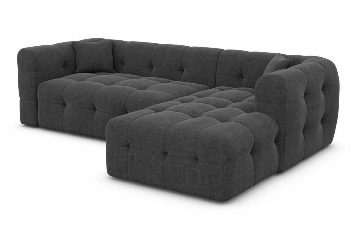 Couch Sevilla L-Form in Stoff Anthrazit