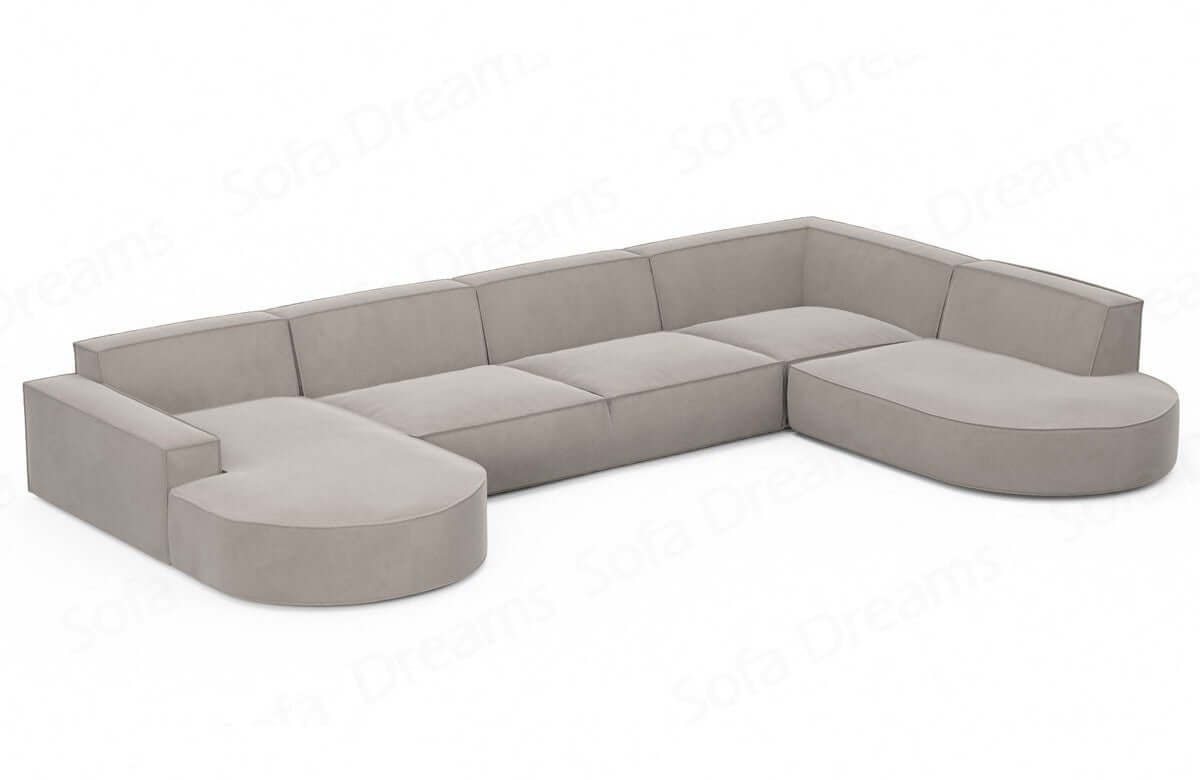 Wohnlandschaft Alegranza U-Form aus Stoff Beige