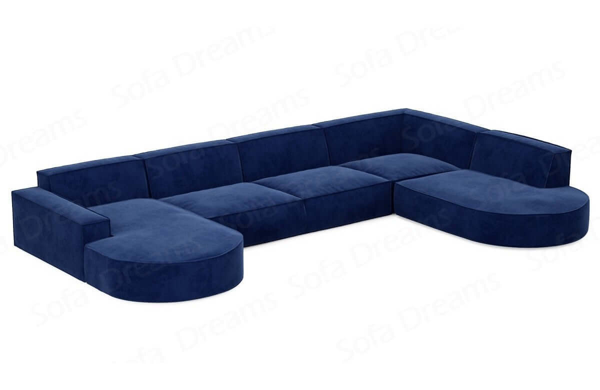 Wohnlandschaft Alegranza U-Form aus Stoff dunkelblau