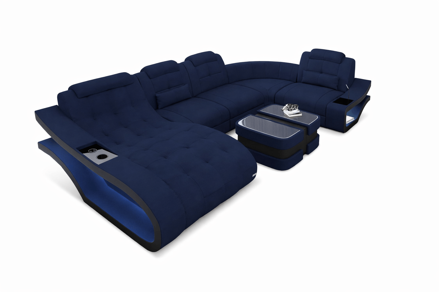 Polster Wohnlandschaft Elegante – Komfort & Stil Dunkelblau-Schwarz