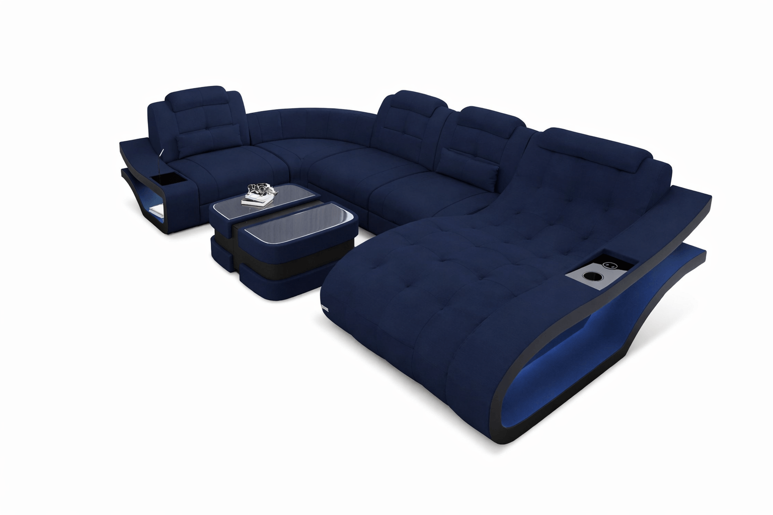 Polster Wohnlandschaft Elegante – Komfort & Stil Dunkelblau-Schwarz