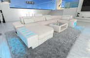 Stoff-Wohnlandschaft Bellagio U-Form mit LED