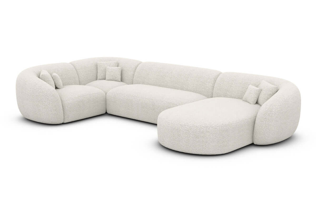 Wohnlandschaft Sorelia U-Form aus Stoff Weiß