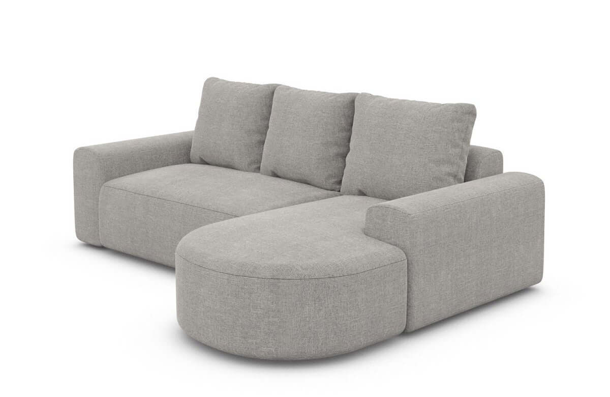 Couch Gomera L Form Stoff Hellgrau