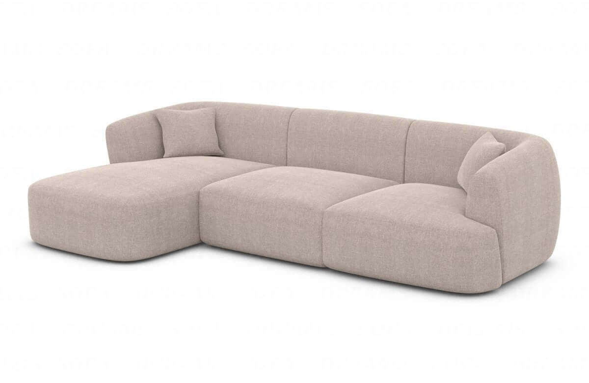 Ecksofa Tabarca L-Form aus Stoff Beige