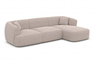 Stoff Ecksofa Tabarca L-Form Kurz in Strukturstoff und der Farbe Beige - Ausrichtung rechts