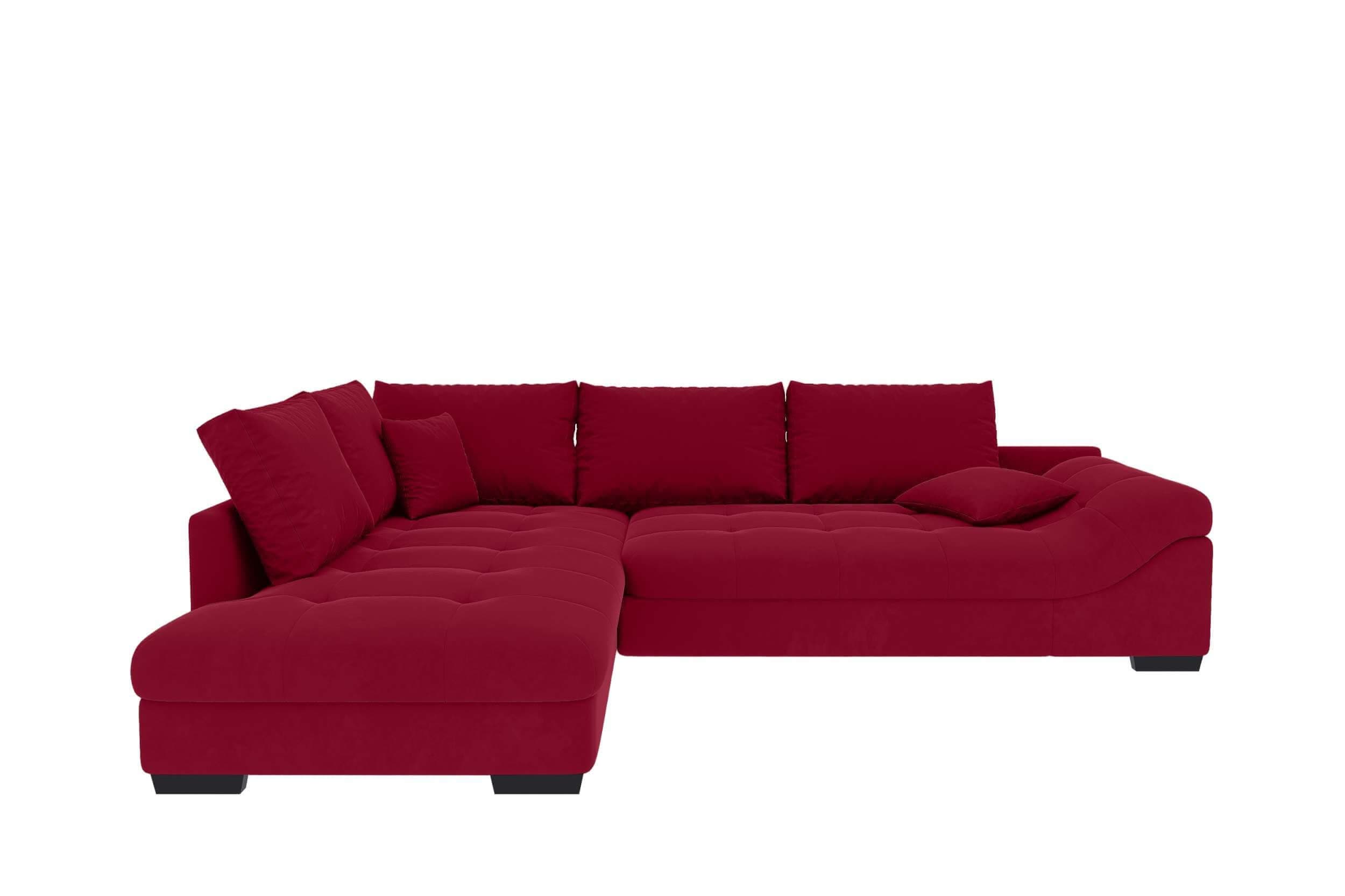 Couch Mykonos L-Form in Stoff Rot