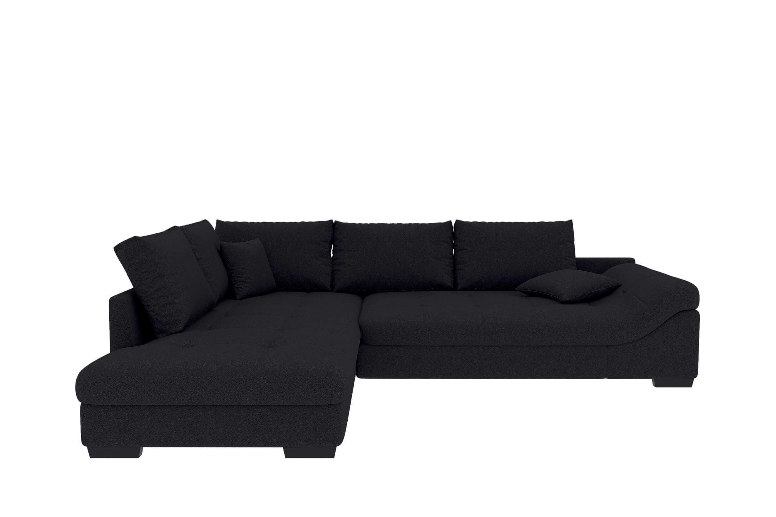 Couch Mykonos L-Form in Stoff Schwarz