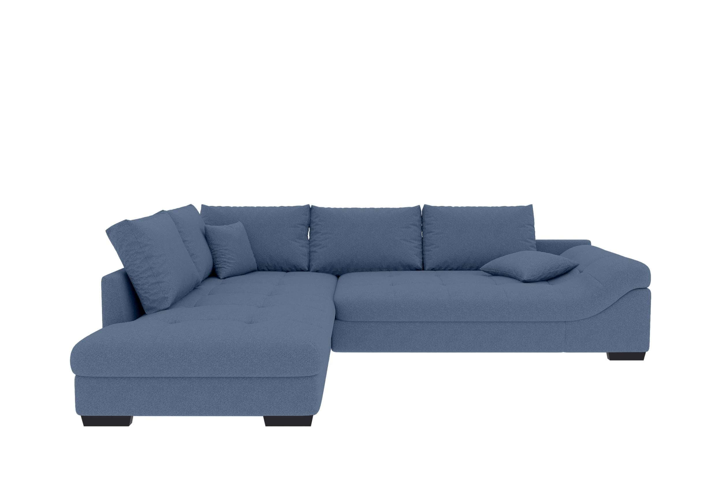 Couch Mykonos L-Form in Stoff Blau