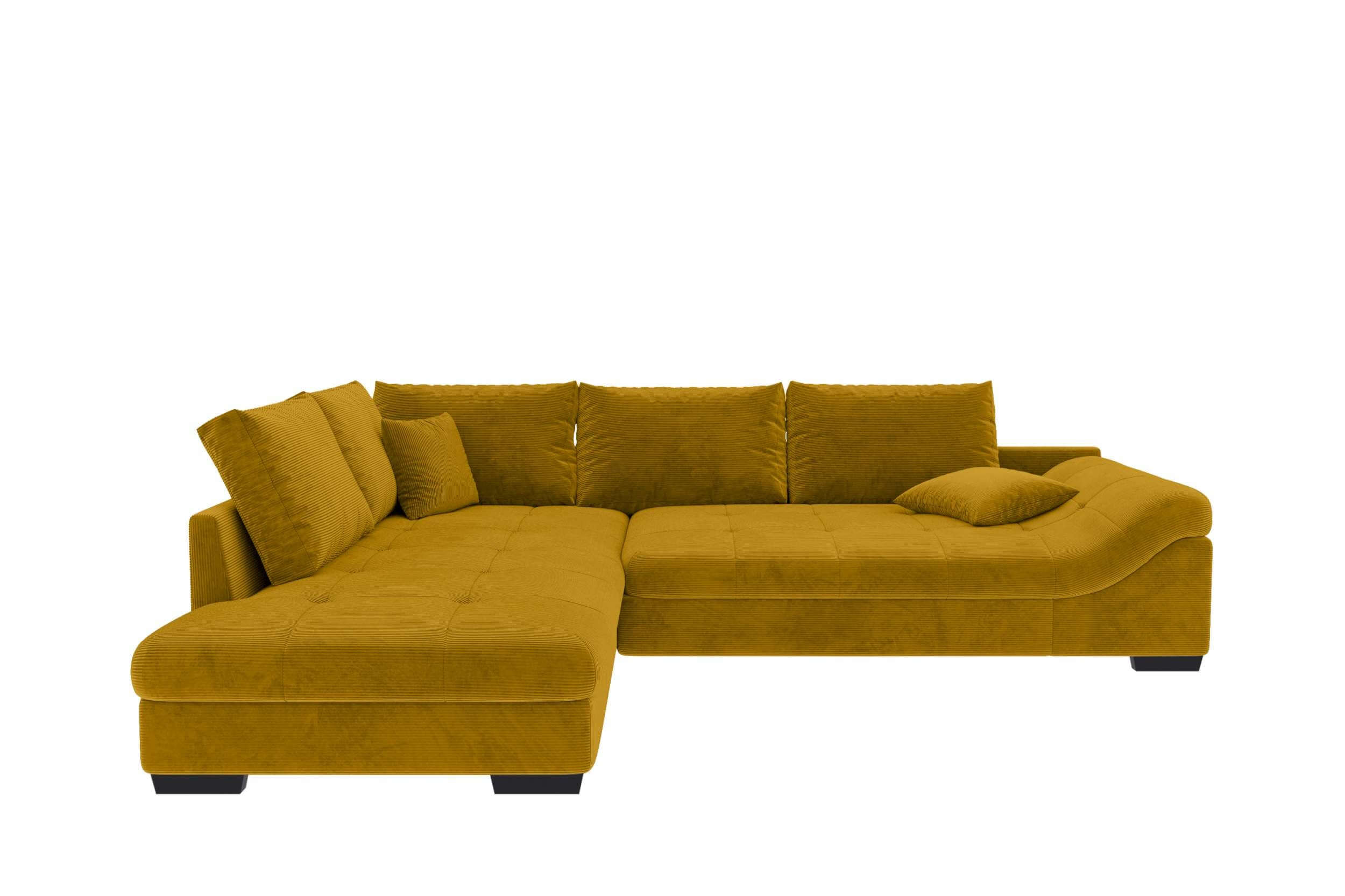 Polster Ecksofa Mykonos L Form kurz Gold