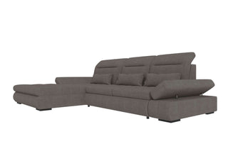 Polster Ecksofa Ares L Form Plus in Samtstoff und der Farbe Grau - Ausrichtung links