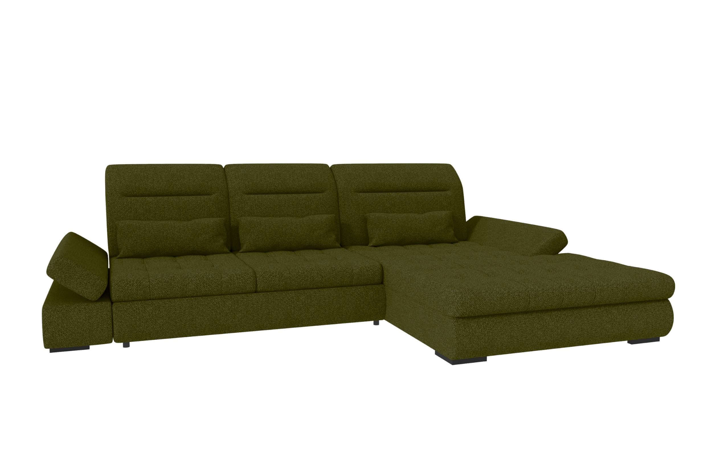 Ecksofa Ares L Form aus Stoff grün