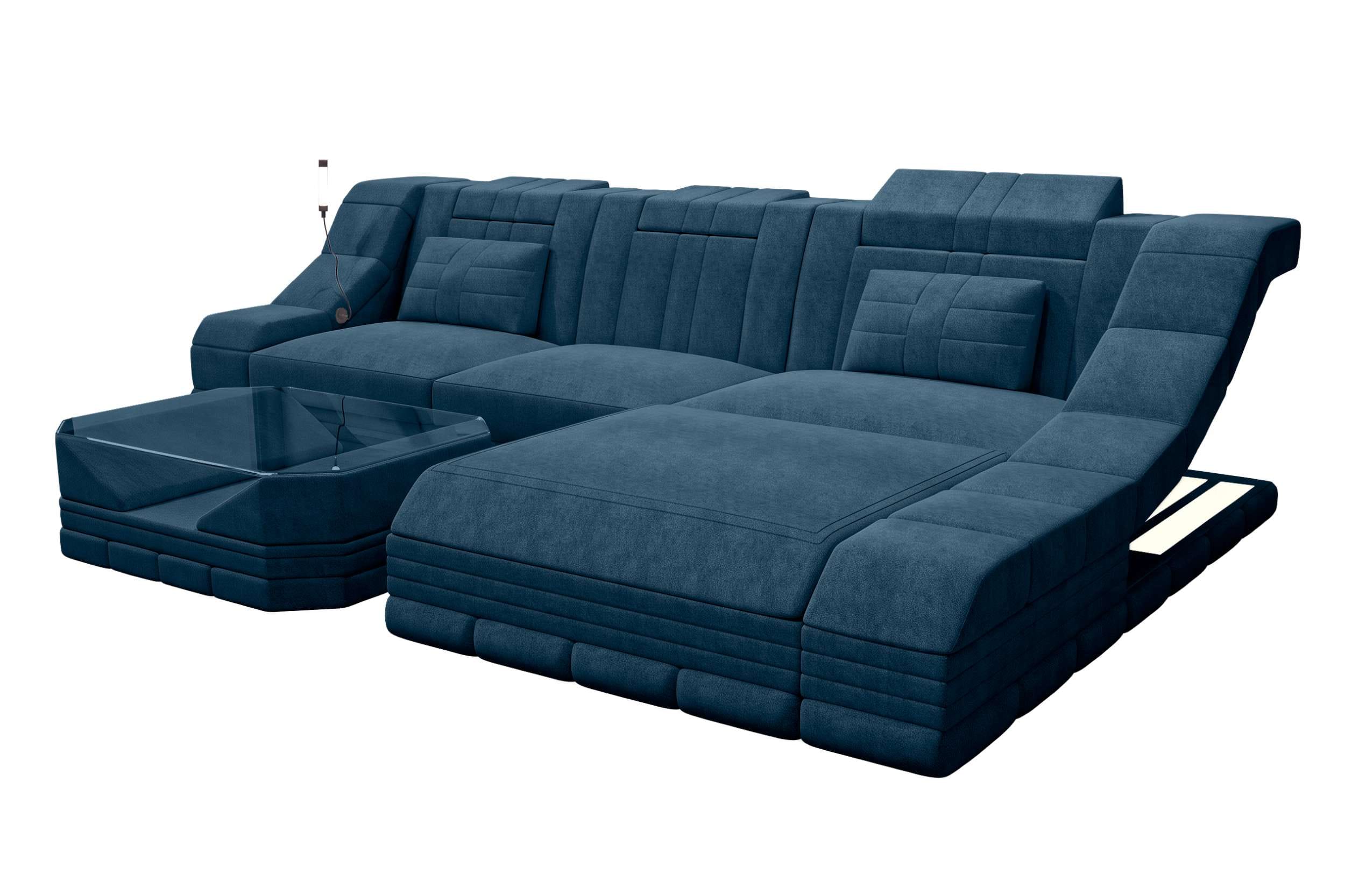 Ecksofa Turino L Form Stoffsofa Blau