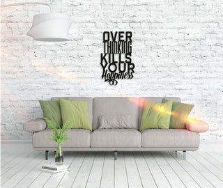Metall Wandbild "Over Thinking" – Kreative Wandkunst für Wohnzimmer