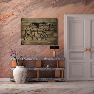 Wandbild Holz Eisbär – Arktisches Design für Wohnzimmer - Bild 1