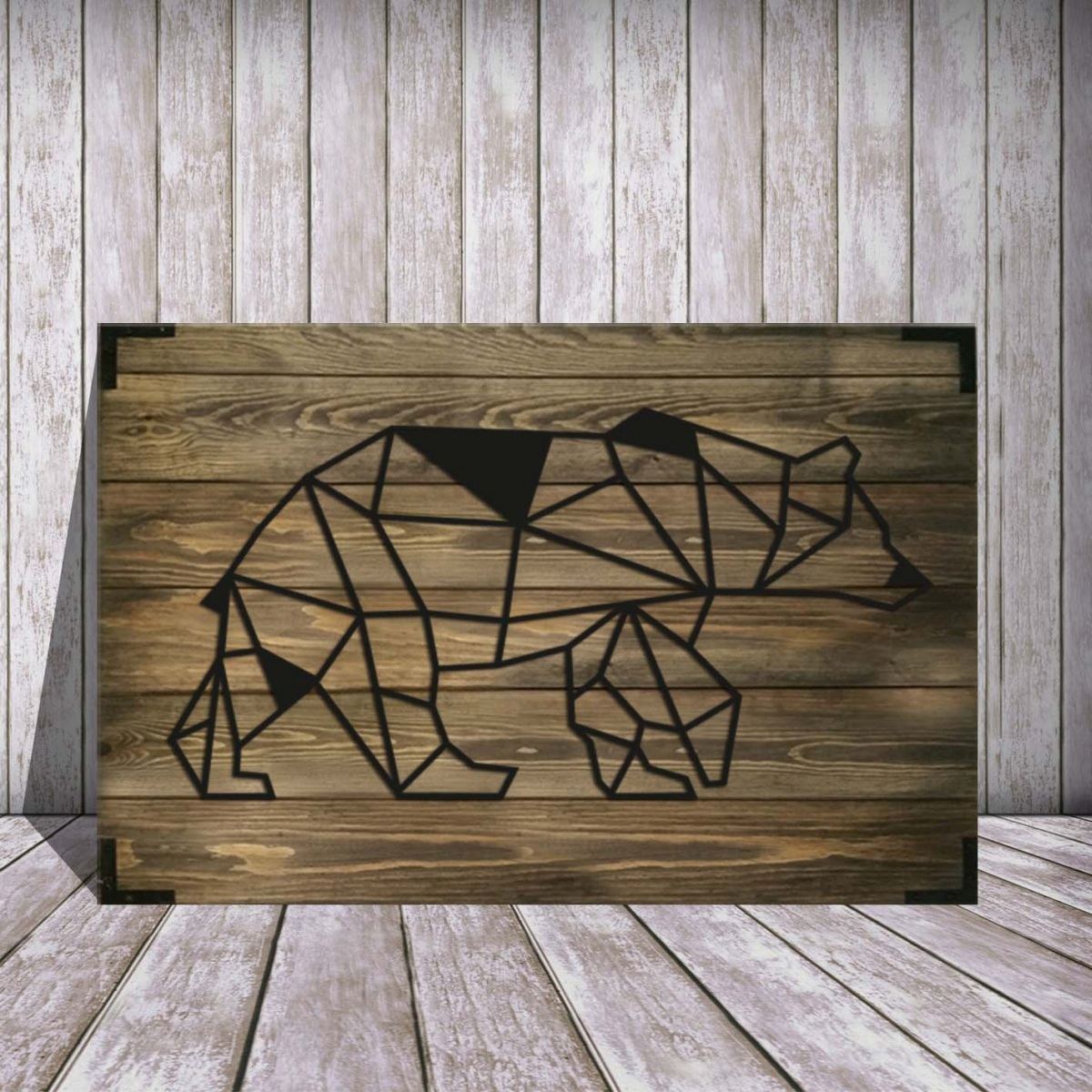 Wandbild Holz Eisbär – Arktisches Design für Wohnzimmer - Bild 3