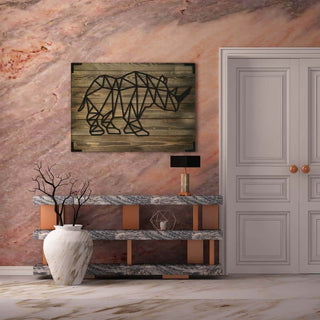 Wandbild Holz Nashorn – Wilde Eleganz für Ihr Zuhause - Bild 1