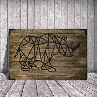 Wandbild Holz Nashorn – Wilde Eleganz für Ihr Zuhause - Bild 3