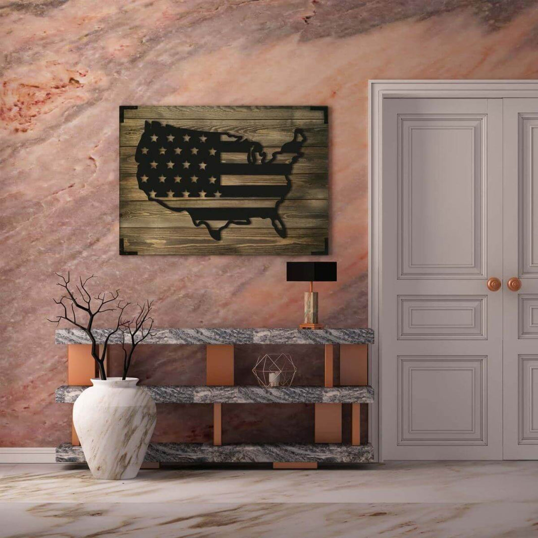 Wandbild Holz Usa Patriotic