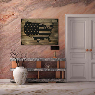 Wandbild Holz USA – Patriotic Wanddekoration für Wohnzimmer - Bild 1