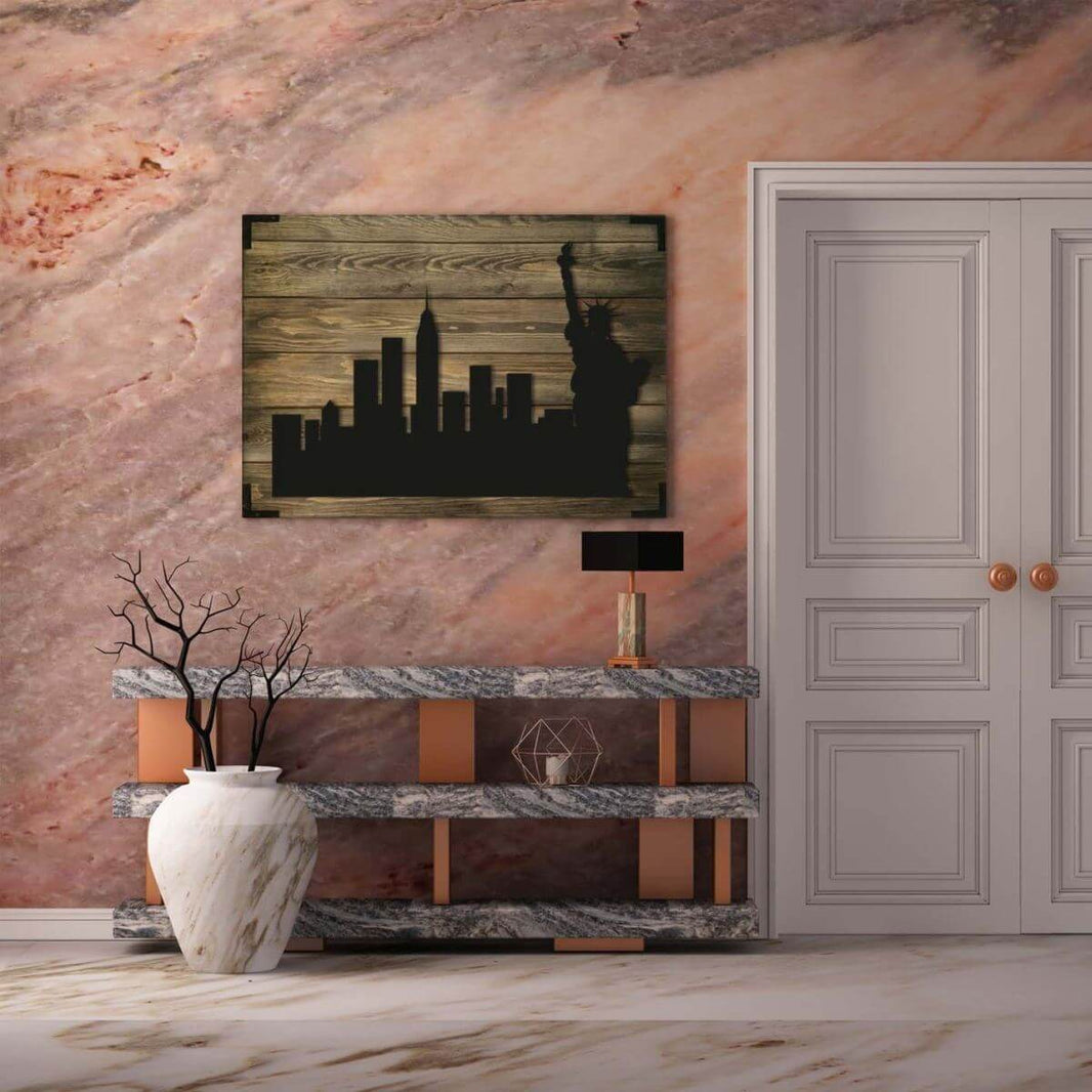 Wandbild Holz New York
