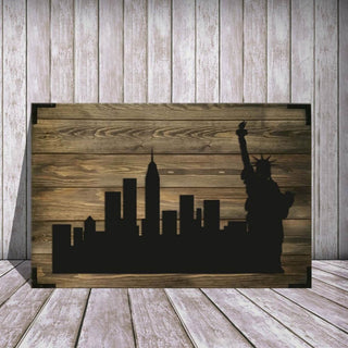 Wandbild Holz New York – Urbanes Design für Wohnzimmer - Bild 3