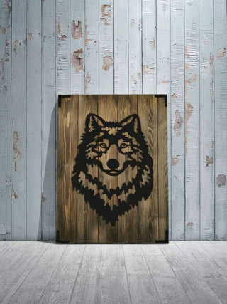 Wandbild Holz Wolf – Majestätisches Design für Wohnzimmer - Bild 3