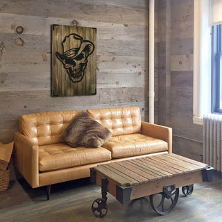 Wandbild Holz Cowboy – Vintage Wanddekoration für Wohnzimmer - Bild 2