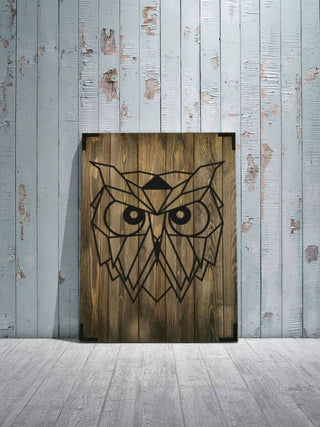 Wandbild Holz Eule – Natur Wanddekoration für Wohnzimmer - Bild 3