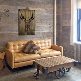 Wandbild Holz Hirsch – Rustikale Wanddekoration für Wohnzimmer - Bild 2