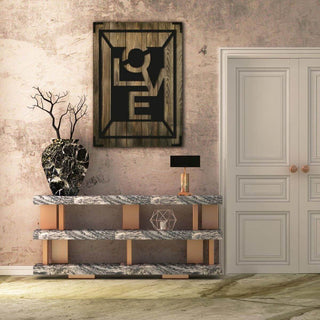 Wandbild Holz Love – Romantische Wandkunst für Wohnzimmer - Bild 1
