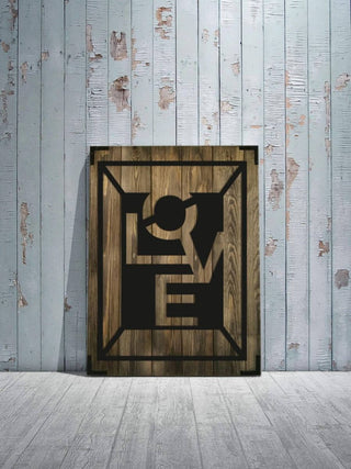Wandbild Holz Love – Romantische Wandkunst für Wohnzimmer - Bild 3
