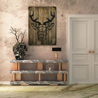 Wandbild Hirsch aus Holz – 50 × 70 cm für Wohnzimmer - Bild 1