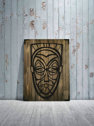 Wandbild Holz Maske – Exklusive Wanddeko für Wohnzimmer - Bild 3
