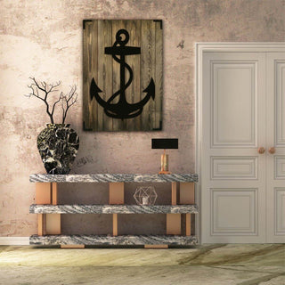 Wandbild Holz Anker – Maritimes Design für Wohnzimmer - Bild 1