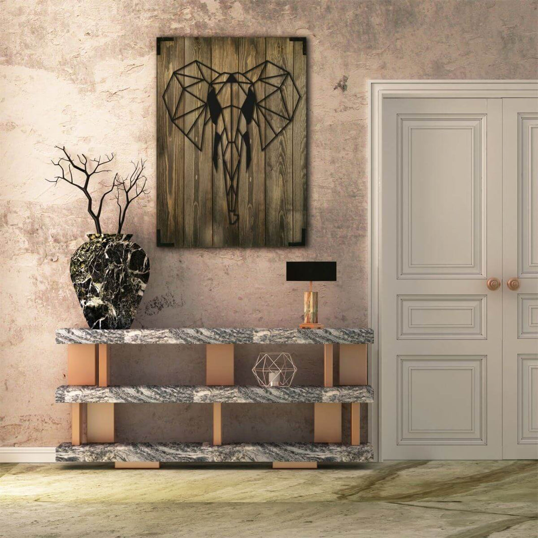 Wandbild Holz Elefant Exotisches
