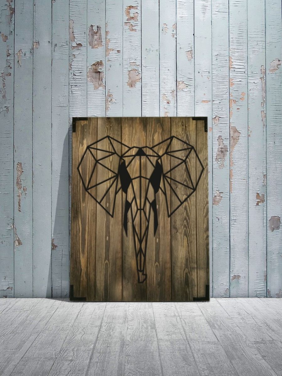 Wandbild Holz Elefant – Exotisches Design für Wohnzimmer - Bild 3