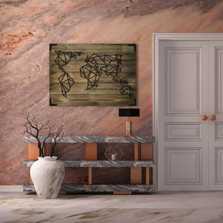 Wandbild Holz Welt – Weltkarte aus Holz für Wohnzimmer - Bild 1