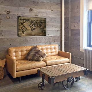 Wandbild Holz Welt – Weltkarte aus Holz für Wohnzimmer - Bild 2