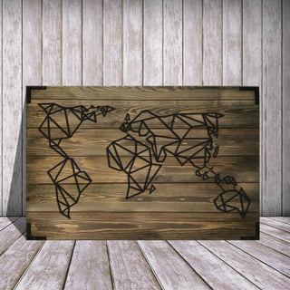Wandbild Holz Welt – Weltkarte aus Holz für Wohnzimmer - Bild 3