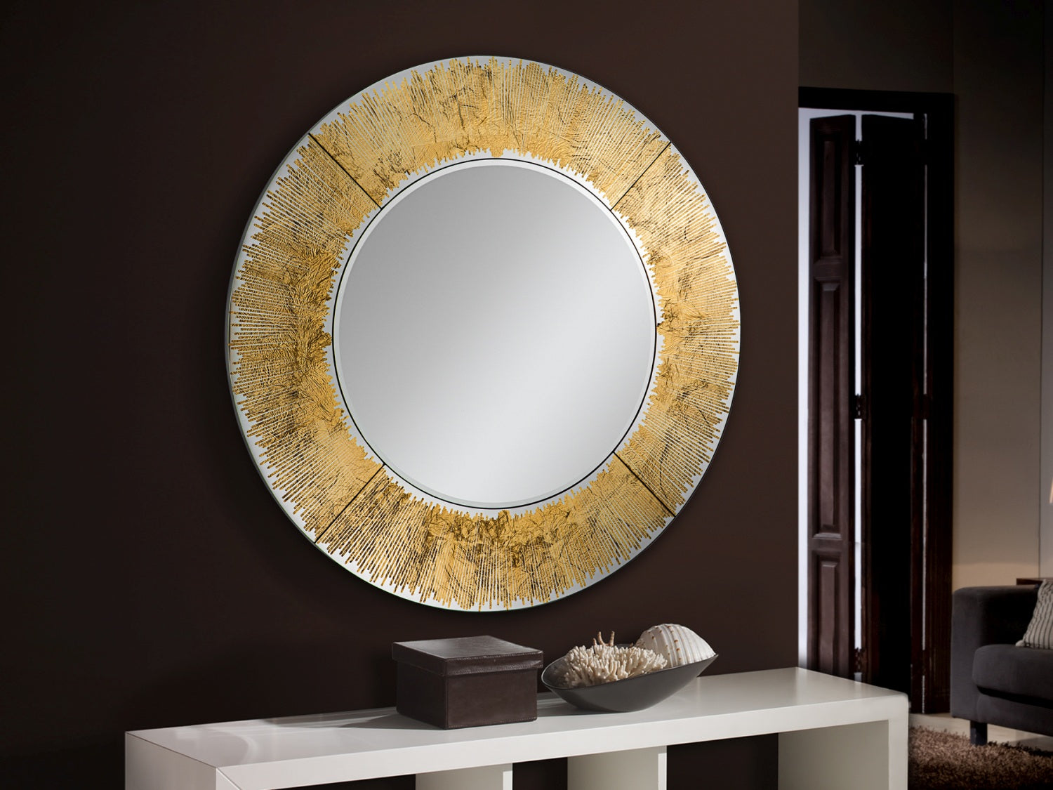 Wandspiegel Aurora Gold – Eleganz für Ihr Zuhause