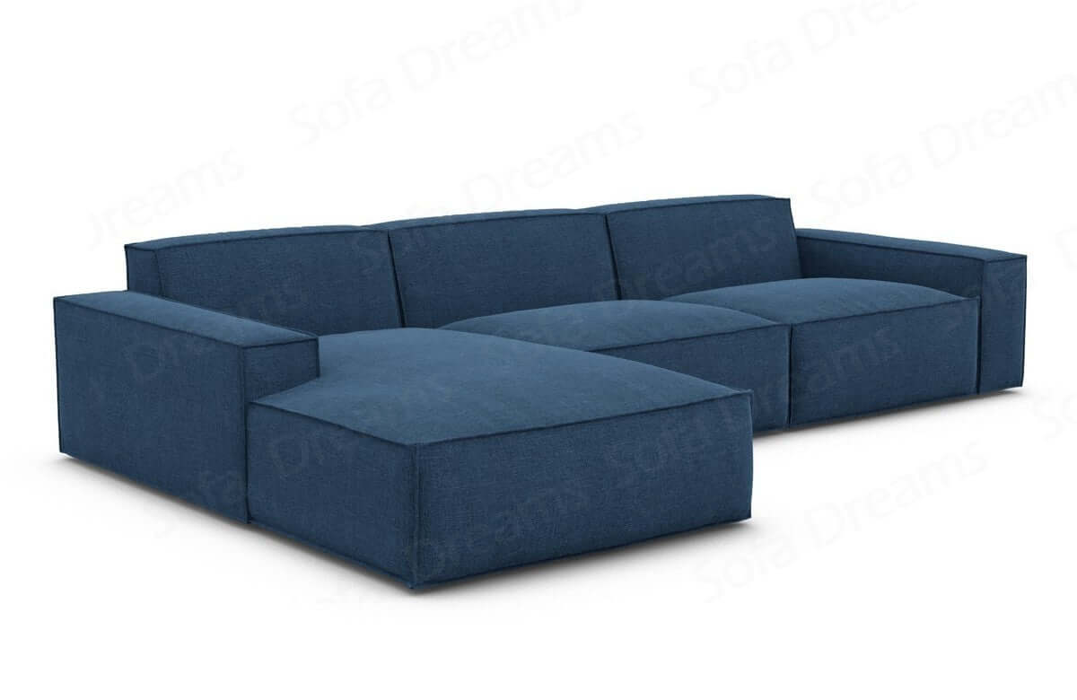 Stoff Ecksofa Formenta L-Form Blau