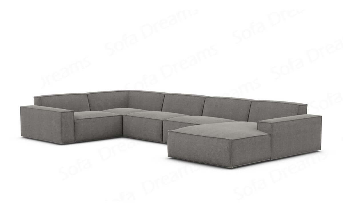 Wohnlandschaft Formenta U-Form aus Stoff Dunkelgrau