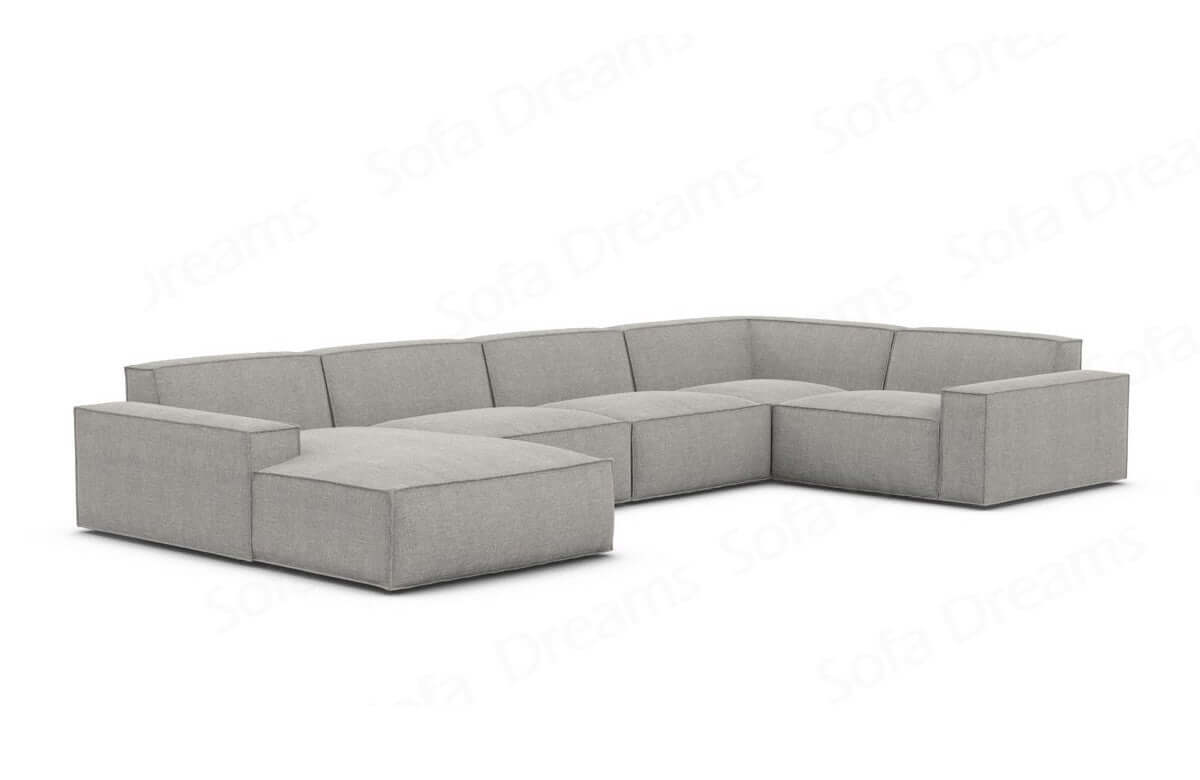 Wohnlandschaft Formenta U-Form aus Stoff hellgrau