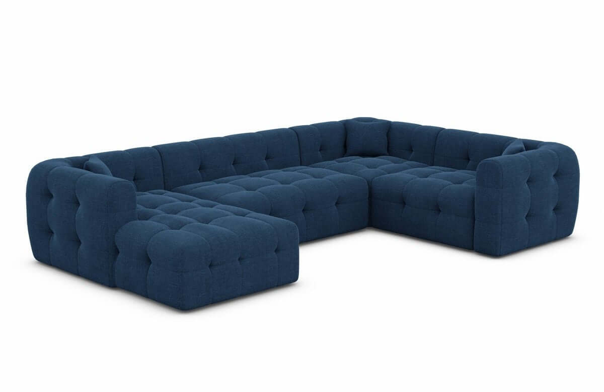 Couchlandschaft Sevilla U-Form in Stoff Blau