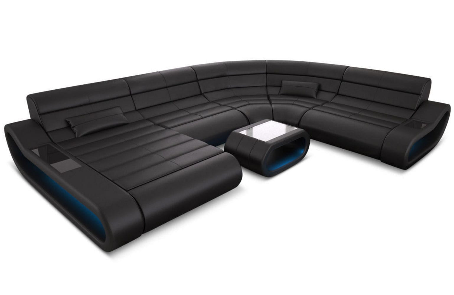 Leder Wohnlandschaft Concept XXL – Komfort & Stil schwarz