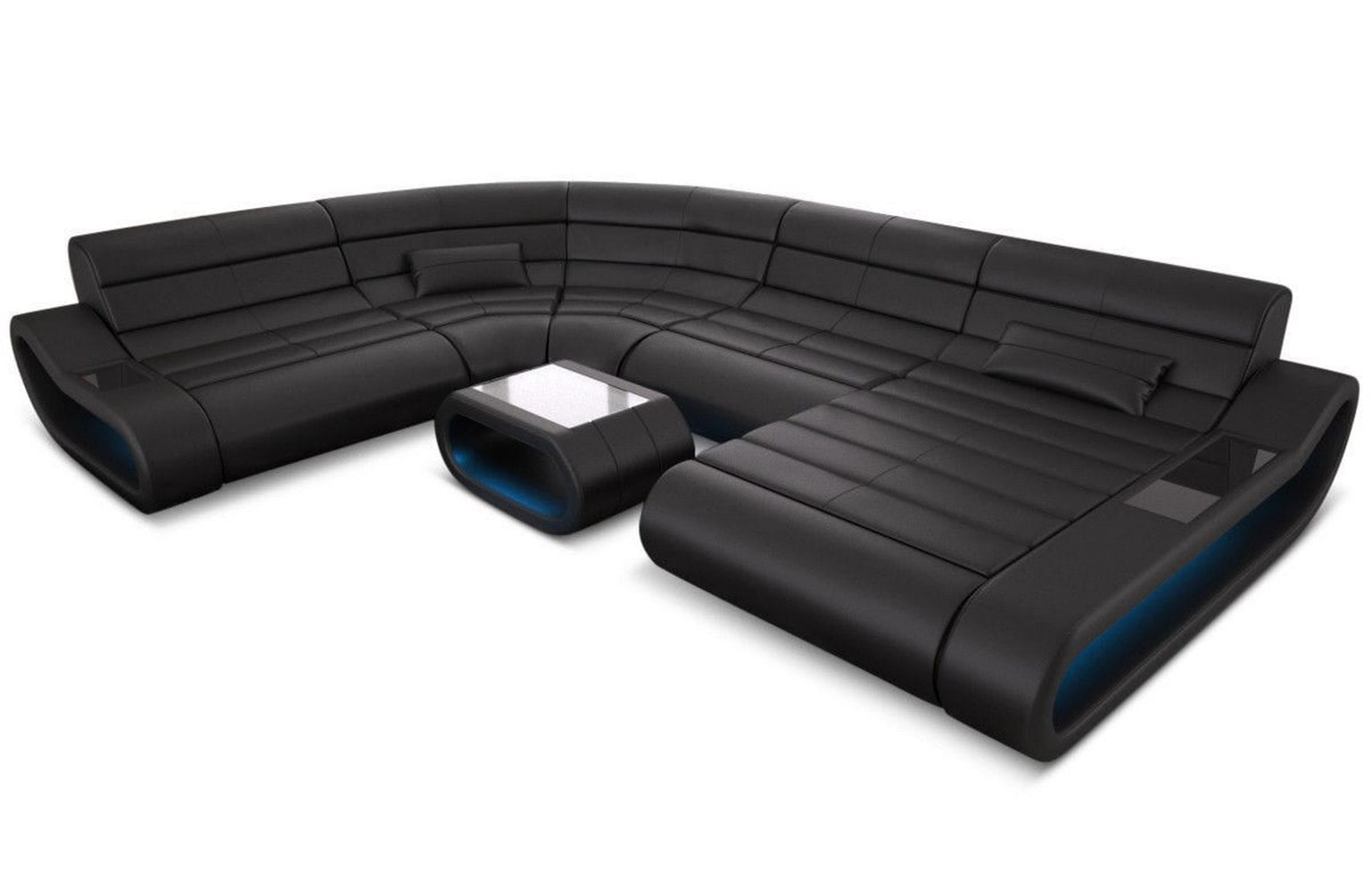 Leder Wohnlandschaft Concept XXL – Komfort & Stil schwarz