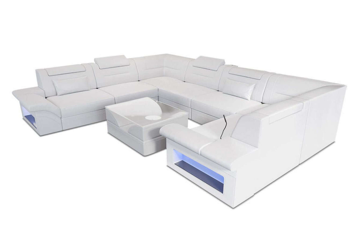 Mini Sofa Brianza U-Form aus Leder