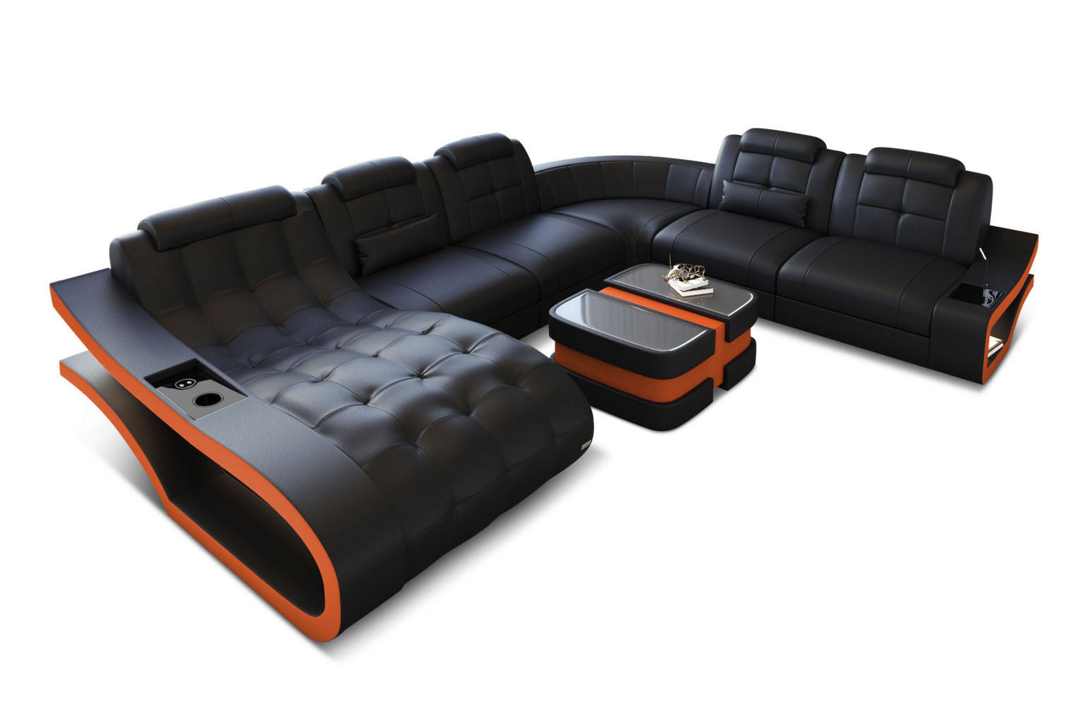 Leder Wohnlandschaft Elegante XXL – Komfort