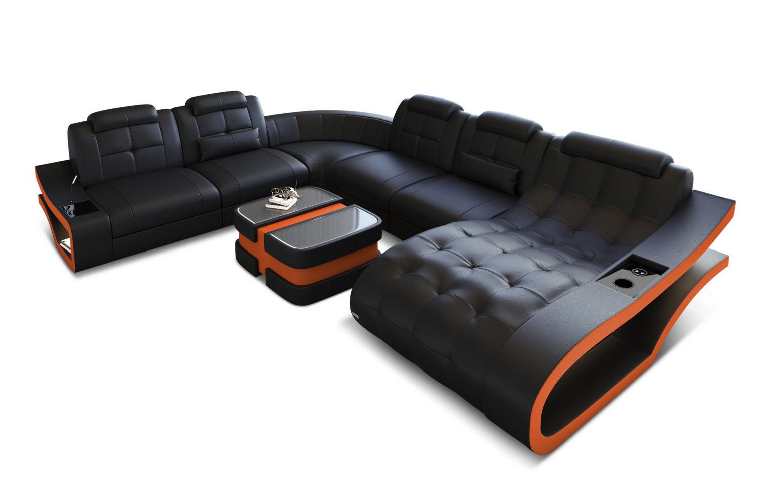 Leder Wohnlandschaft Elegante XXL – Komfort